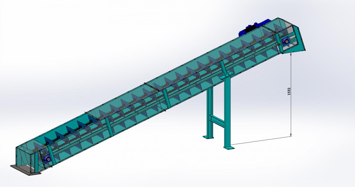 Скребковый наклонный транспортер